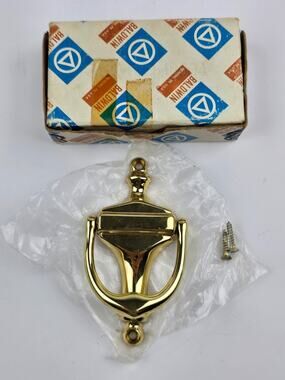 Baldwin Solid Brass Door Knocker Door Bell 3" w/ hardware new in box